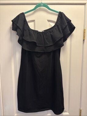 H&M Black Off-Shoulder Ruffle Dress